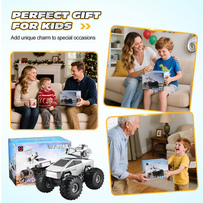 Fippy Amphibious Remote Control Car with Water Squirt, Waterproof Remote Control Truck, 1:16 RC Monster Truck, 4WD All-Terrain Off-Road Pickup RC Trucks Gift for Kids Boys