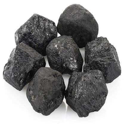 LAIDANLA Black Tourmaline 2" Natural Rough Stones Crystal Large Raw Crystals Bulk Healing Cuarzo Gemstones for Reiki Healing Tumbling Fountain Rocks Wire Wrapping Decoration 4PCS 0.55lb