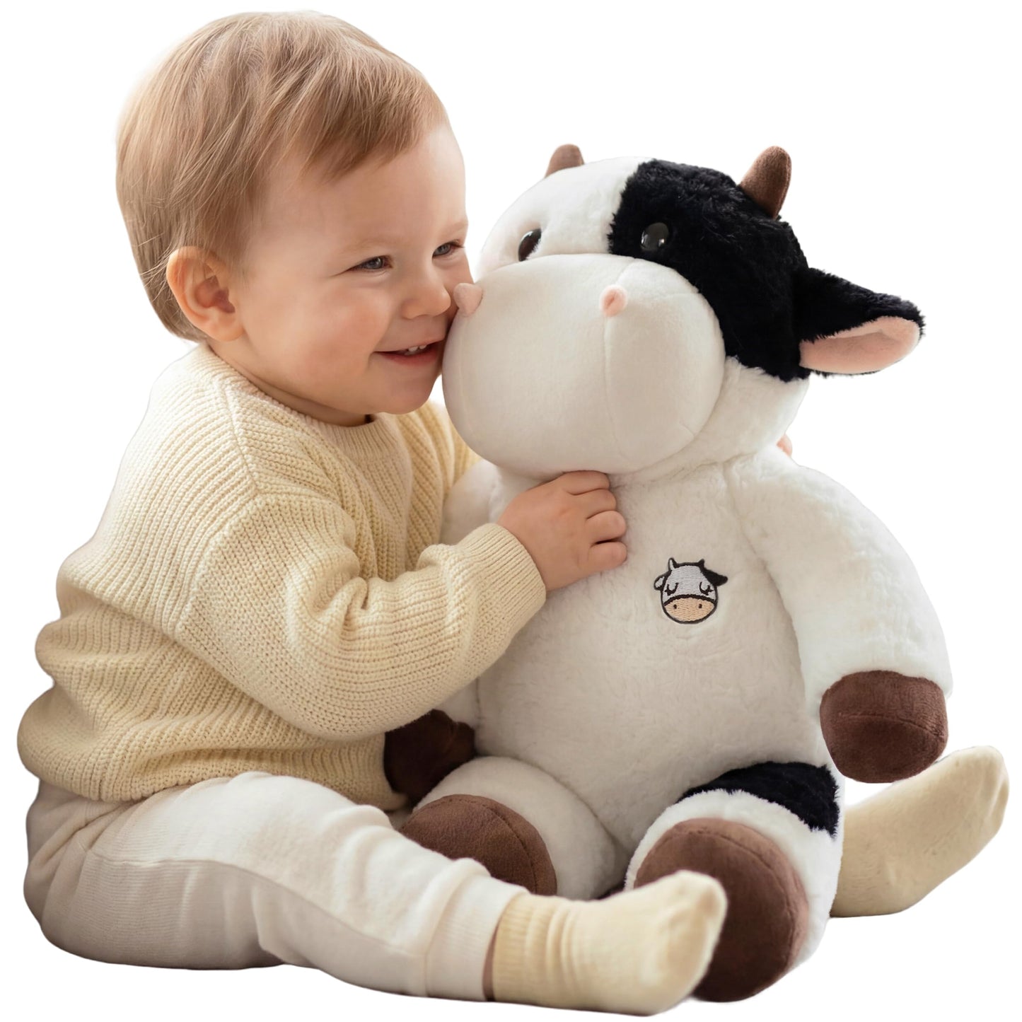 IKASA Big Cow Stuffed Animal Plush Toy,18" Large Soft Plushy Fluffy Toys, for Kids Girls Boys