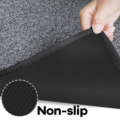 AREDO Runner Rug with Non Slip Rubber Backing, Washable Soft Floor Carpet for Kitchen, Hallway, Entryway Indoor, Bedroom, Laundry, Low Pile Area Rugs, Solid color with Pointillism style, 2*10 ft BLACK