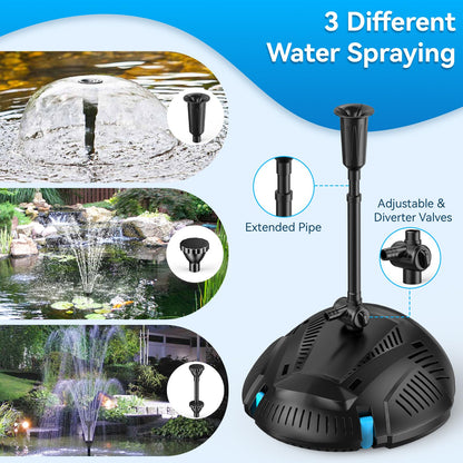 POPOSOAP Pond Filter with Pump Fountain Kits Built-in UV Clarifier, 660GPH/40W Pond Filters for Outdoor Ponds Clearing, Garden Fish Tank, Aquarium, and Add Water Features