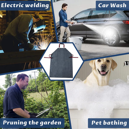 ETBOL Thick Rubber Apron,Professional Waterproof Chemical Oil Resistant Aprons for Dishwashing,Dog Grooming,Butcher(1 pack)