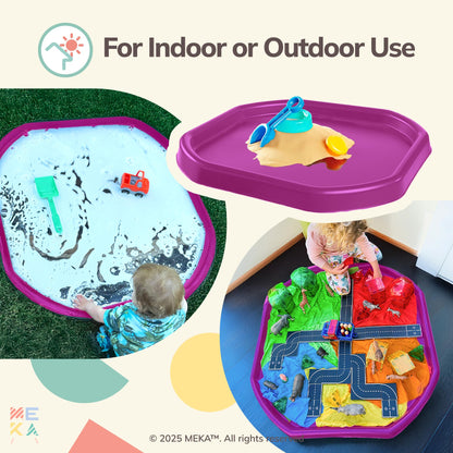 MEKA Large 38"x38" Tuff Tray Pink, Indoor Activity Sensory Tray Children, Outdoor Play Sand and Water Tray for Toddlers and Kids, Toy Boys Girls