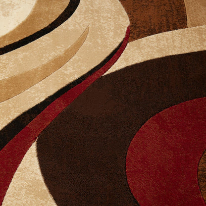 Home Dynamix Tribeca Slade Modern Runner Rug, Abstract Brown/Red 1'9"x7'2"