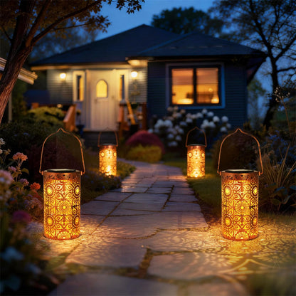 DIBIEECN Mothers Day Gifts for Mom, Birthday Gifts Grandma Ladies Solar Lanterns Outdoor Hanging Hollowed-Out Metal Waterproof LED Garden Decor Outside for Patio Yard Porch, Sunflower, 1 Pack