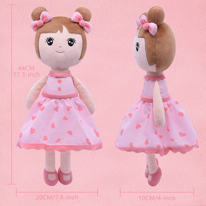 Conzy Stuffed Baby Doll Gifts for Girl 44CM Super Soft Buddy Cuddly Baby Girl Plush Toy Gifts wtih Gift Bag 17.3 Inches in Standing (Pink)