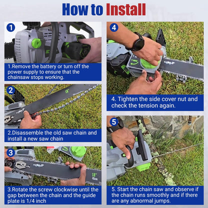 18 Inch Chainsaw Chain 3/8" LP Pitch 62 Drive Links Replacement for EGO AC1800, 18" Chain Saw Chains Fit for EGO CS1800, CS1803, CS1804 DCCS672B Chainsaw (3Pcs)