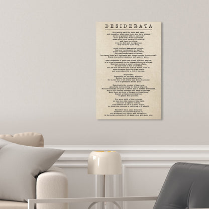 The Oliver Gal Artist Co. Typography Wall Art Canvas Prints Inspirational Quotes and Sayings Desiderata Parchment Home Décor, 10" x 15", Stretched