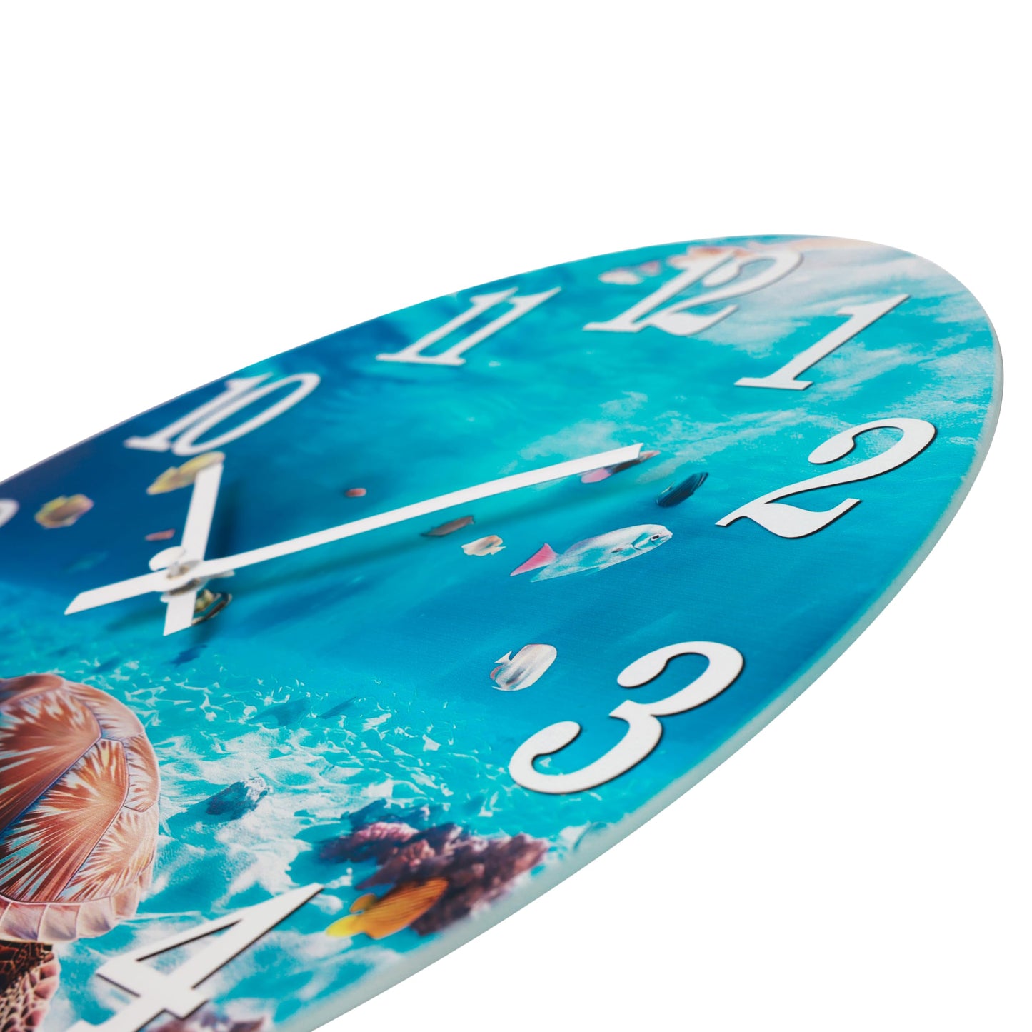 Yoiolclc Outdoor Clock Waterproof Ocean Nautical Wall Clocks for Patio Pool Garden Bathroom Home Decor(12 Inch,Blue,Sea Turtle)