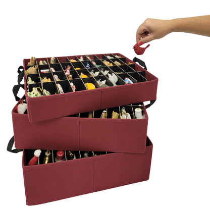 612 Vermont Slim Ornament Storage Box with Adjustable Acid-Free Dividers, Holds 120 Ornaments (SB-40061-VT)