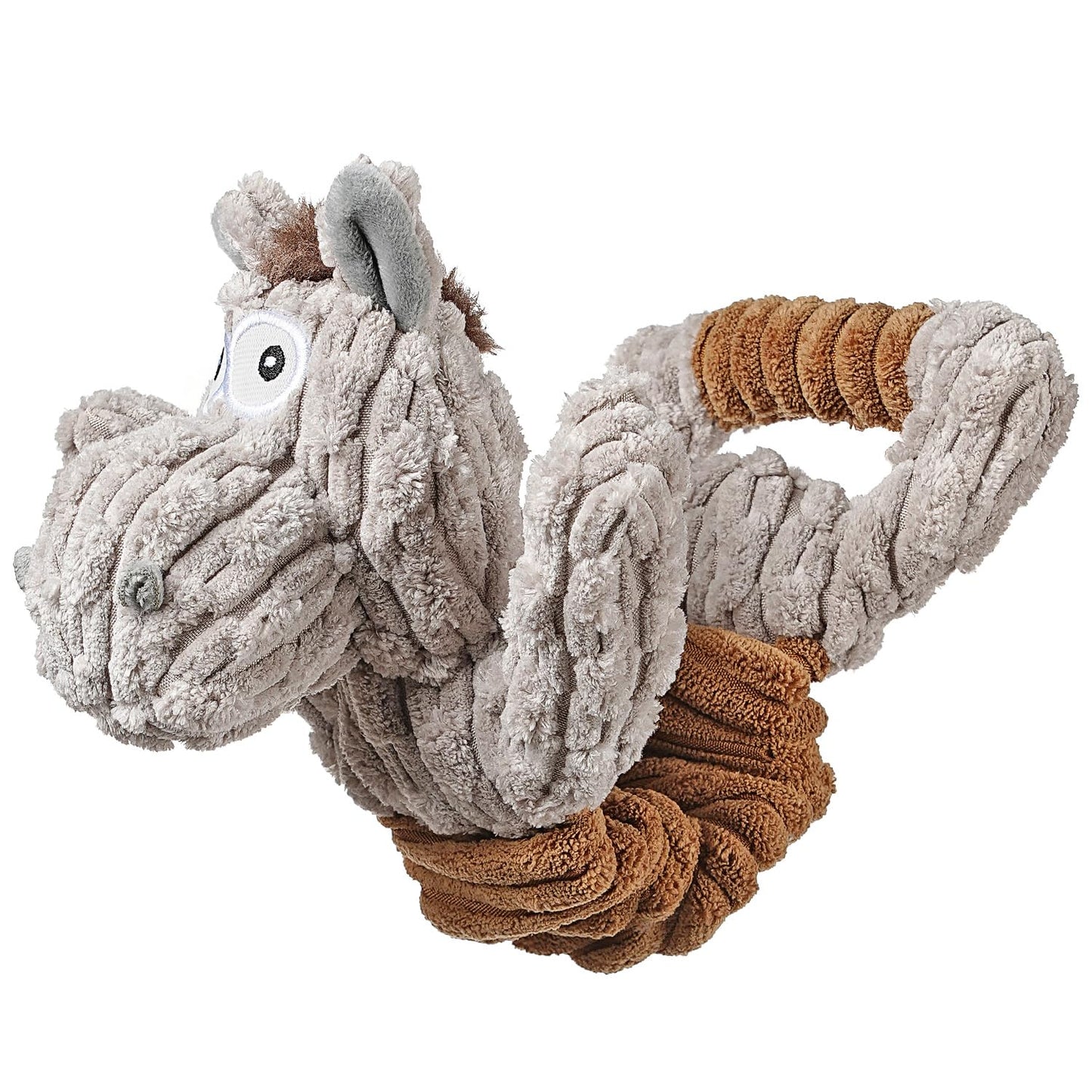 Squeaky Dog Toy, Durable Dog Toy Large Breed, Tug of War Dogs Interactive Toy, Stuffed Plush Puppy Toys with Crinkle Paper for Small, Middle, and Big Dogs(Tug of War Series, Donkey)