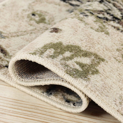 Superior Indoor Large Area Rug for Hallways, Entry, Office, Living/Bedroom, Hardwood, Tile, Floor Cover, Plush Carpet Cover, Modern Farmhouse Floral Decor, Jacobean Collection, 2' x 3', Beige Brown