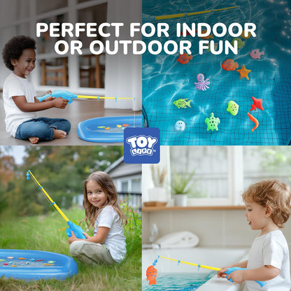 TOY Life 4-Player Magnetic Fishing Game for Kids 3-5 - Toddler Fishing Pole Set with Fish Toys - Bath & Pool Toys - Water Table Accessories - Educational Fishing Toy Rod for Boys Girls