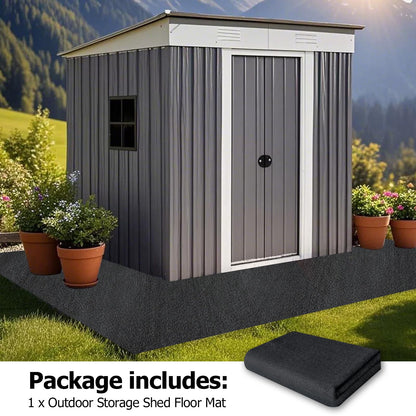 RUNZEG Outdoor Storage Shed Floor Mat, 6 * 8.2FT Waterproof Washable Garden Flooring Pad with Non Slip Backing, Soft Furniture Patio Covering Carport dust Oil Mat-Tool Shed, Storage Shed Not Included