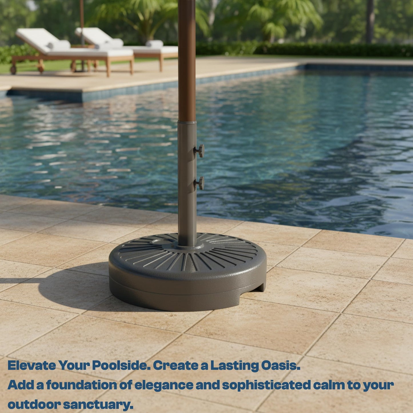 Patio Kingdom Umbrella Base Water Filled Stand 81.5lb Max Capacity Heavy Duty Patio Umbrella Base for Outdoor,Deck,Market,Lawn,Garden