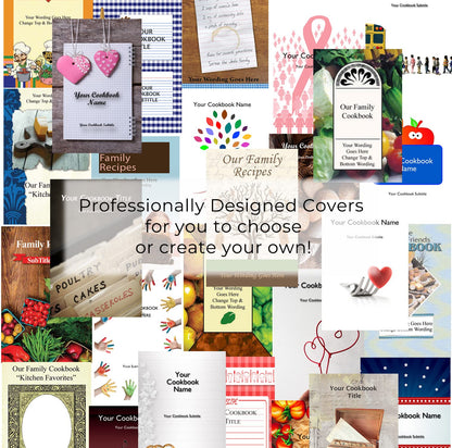 Personalized Cookbook Making Kit Including 1 Printed Cookbook - Fun, Convenient and Easy to Use: Preserves Family Recipes for Future Generations. Makes A Great Gift!