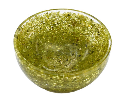 Amazing Gemstone Peridot Orgonite Orgone Crystal Gemstone Bowl - 3" Orgonite Peridot Crystal Bowl for Meditation, Crystals and Healing Stones Gift and Protection