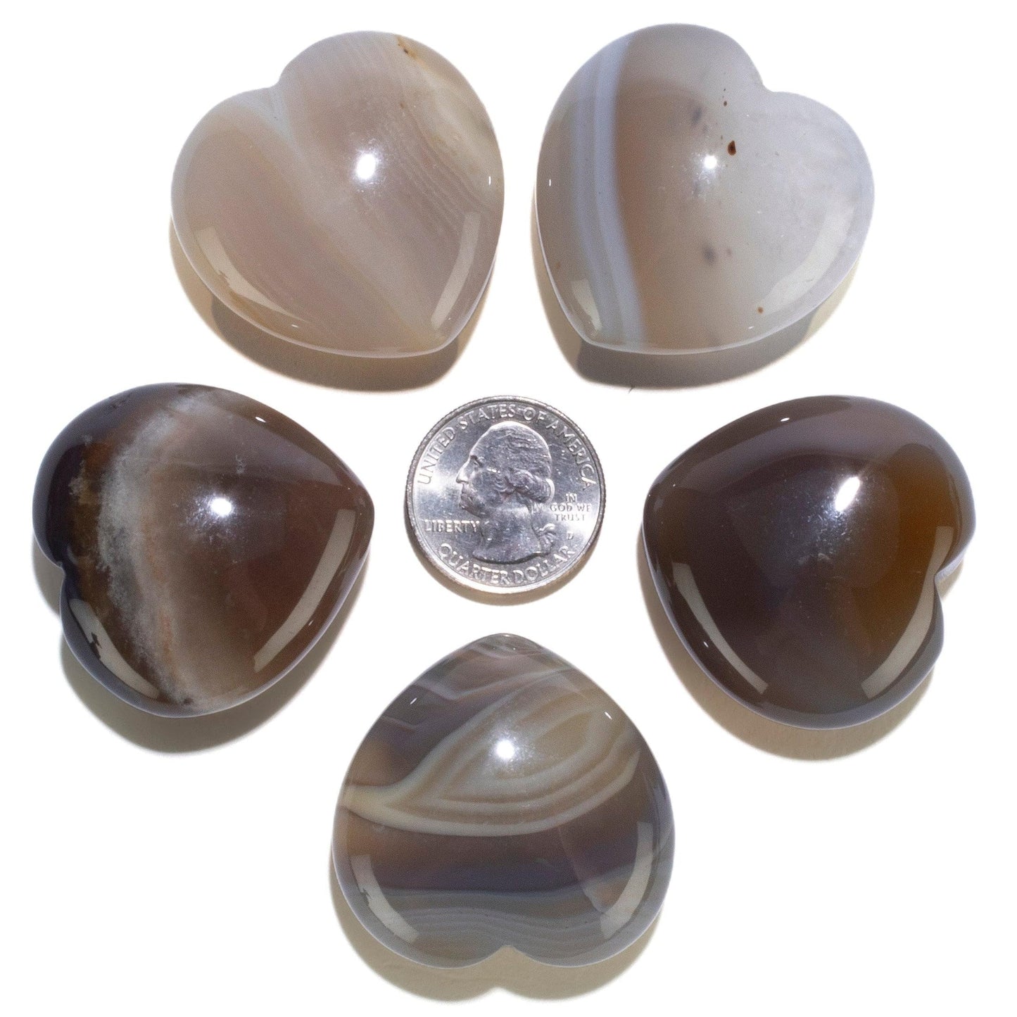 KALIFANO Agate Heart Carving with Healing Properties - High Energy Agata Reiki Worry Crystal Used for Soothing Anxiety and Stability