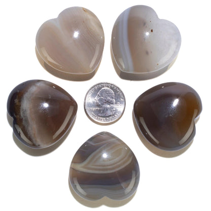 KALIFANO Agate Heart Carving with Healing Properties - High Energy Agata Reiki Worry Crystal Used for Soothing Anxiety and Stability