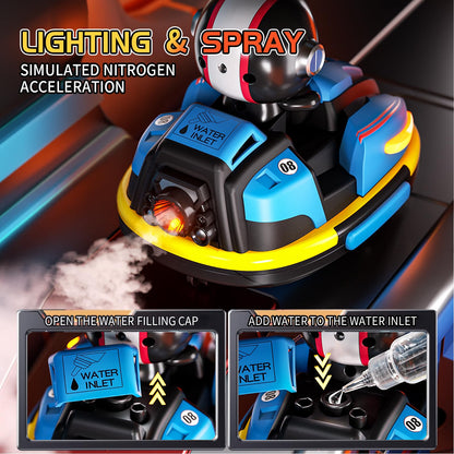 Uregoio RC Bumper Cars Set for 2 Players, 2.4 GHz Remote Control Battle Race Cars With Light & Music, Toys for Toddlers Girls Boys Age 1-5 Years, Christmas Birthday Gift