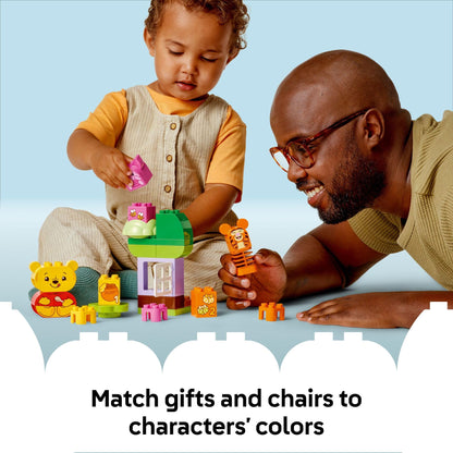 LEGO DUPLO Disney Winnie The Pooh’s Birthday Party Building Set - Baby Toy for 18 Months and Up - Sensory Toys to Inspire Imaginative Play - Building Blocks for Toddlers 1-3 - 10457