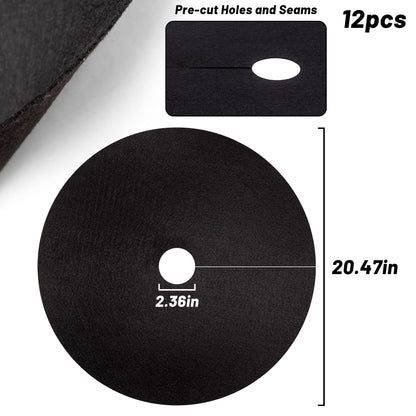 UCandy Pack 12 Non-Woven Tree Mulch Ring, 20.5 Inch Weed Barrier mat,Degradable Tree Mulch Used to inhibit Weed Growth and Landscape Weed Control Plant Root Protection