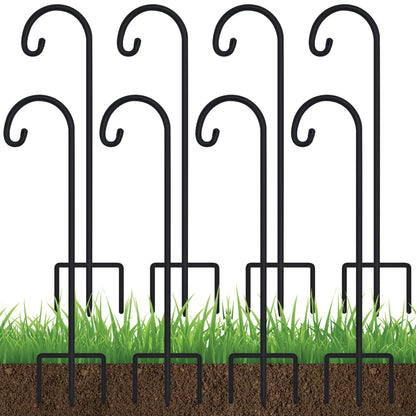 FEED GARDEN Adjustable 32 Inch Shepherd Hooks Rust Resistant Steel Shepard Hooks for Outdoor Hanging Lanterns, Bird Feeders, Solar Lights, Weddings Decor 8 Pack