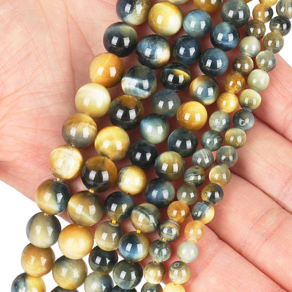 Natural Dreamlike Tiger Eye Beads, Grade AAA Gemstone Round Loose Beads 10MM 40PCs Bulk Lot Options, Semi Precious Stone Beads for Jewelry Making