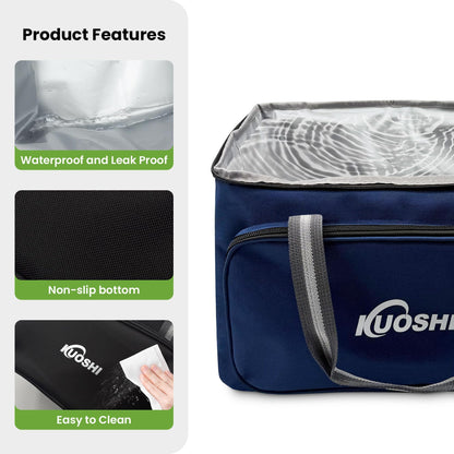 KUOSHI 14L Insulated Lunch Bag for Men/Women Leak-Proof Cooler Bag Liner & Soft Tote, Insulated Cooler Bag, Large Reusable Lunch Box for Work, Beach, Picnic, Fishing