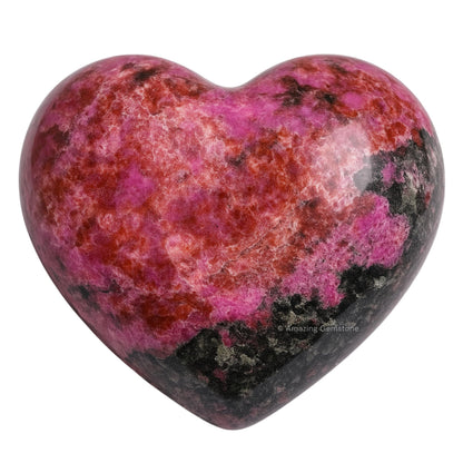 Amazing Gemstone Cobalt Calcite Crystal Heart Palm Stone - Pocket Massage Worry Stone for Natural Body Chakra Balancing, Reiki Healing and Crystal Grid