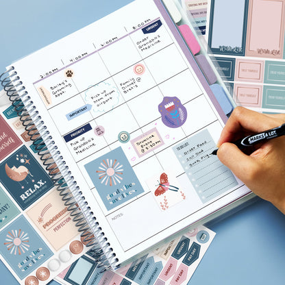Avery Productivity Planner Sticker Pack, Calendar, Bullet Journaling, and Productivity, Great for to-Dos, Meetings, Budget, and More, 15 Sheets, 1,094 Planner Stickers (6777)