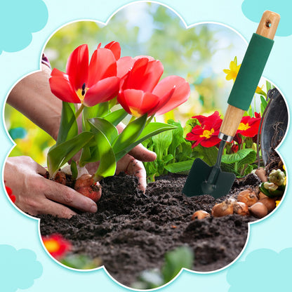 Lasnten 12 Pcs Small Gardening Tool Shovel Digging Trowel Wood Handle 14 Inch Garden Flower Planting Tool for Community Lawn Farm Flower Seed Plant Planting Weeding Indoor Plant Care