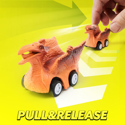 JOYIN 13 in 1 Dinosaur Toys for Kids 3-5, Transport Dinosaur Carrier Truck with 12 Pull Back Cars, Toddler Toys 3-4， Birthday Gifts for 3 4 5+ Year Old Boys