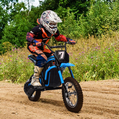 GarveeLife 24V Electric Dirt Bike for Kids 8-14, Motorcycle With Authentic Motocross Geometry, Rear-Wheel Drive, High-Torque Motor, Blue