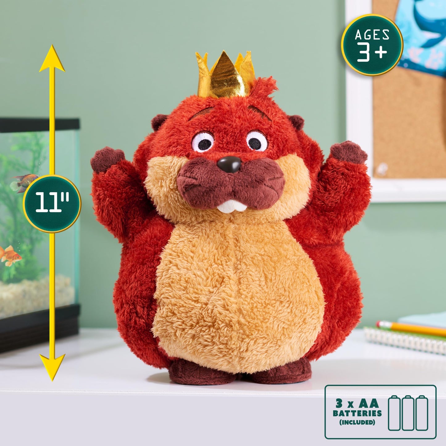 Disney and Pixar's Hoppers Workin' Out King George Feature Plush - Talking & Moving Plush Toy for Kids and Movie Fans, Inspired by The Hoppers Movie, Kids Toys for Ages 3 Up by Just Play