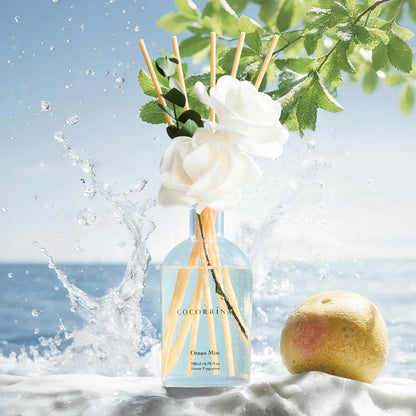 COCORRÍNA Reed Diffuser - Ocean Mist Scent, 6.76 fl oz Essential Oil with 8 Reed Sticks - Home Fragrance for Bedroom Bathroom Shelf Décor