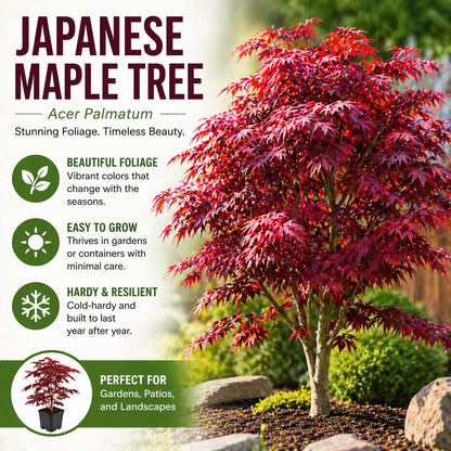 3-Pack Live Green Japanese Maple Tree Starts – Acer Palmatum Seedlings – Ornamental Landscape Trees – Vibrant Spring Color – Easy to Grow Starter Plants
