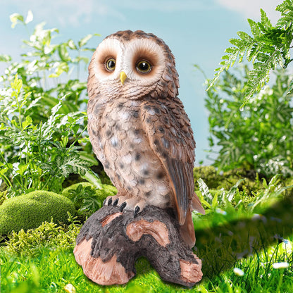 WONDER GARDEN Owl Statue Decor, Outdoor Resin Owl Figurine Sculpture for Home Outside Porch Patio Lawn Yard Decorations or Housewarming Gifts