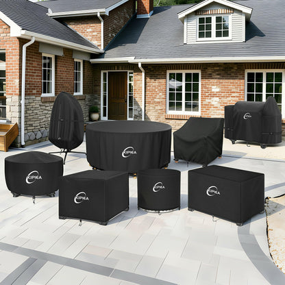 Kipiea Rectangular Fire Pit Cover – Upgraded 600D Heavy Duty, 100% Waterproof Propane Fire Table Cover, UV and Tear Resistant Outdoor Fire Pit Table Cover for 42" L x 24" W x 24" H, Black