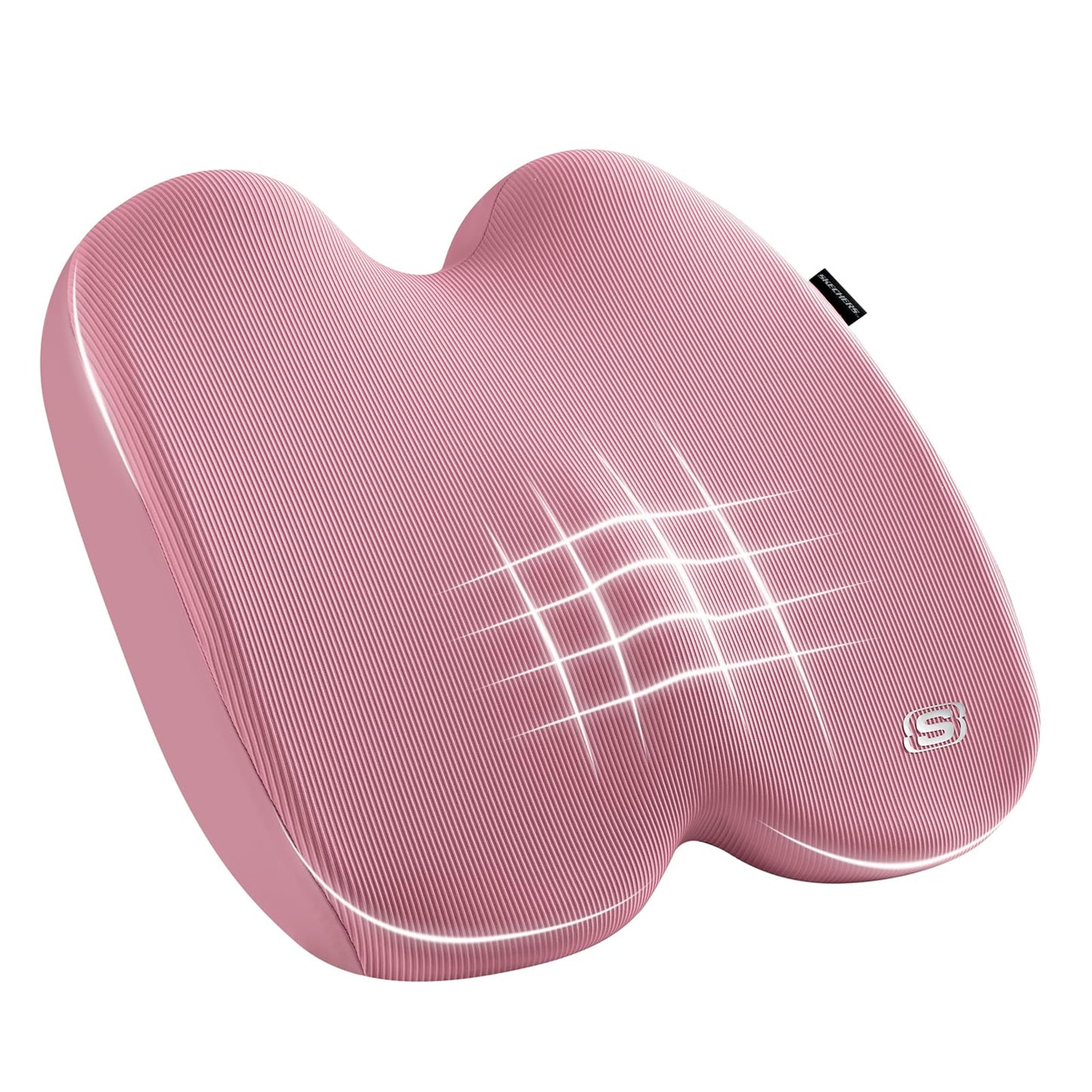 Skechers Seat Cushion, Ergonomic Memory Foam Cushion for Long Sitting Hours on Office & Home Chair, Car Seat Cushion for Sciatica, Coccyx Cushion,Pink