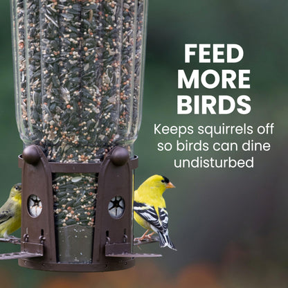 Perky-Pet 334-1SR Squirrel-Be-Gone Max Large Wild Bird Feeder with Flexports, Squirrel Proof Bird Feeder with Weight-Activated Perches - 4LB Seed Capacity