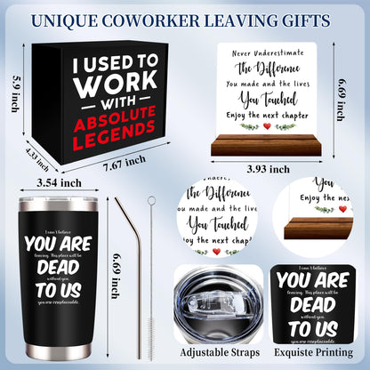 SIXVALA Coworker Leaving Gifts: 20 Oz Tumbler Farewell Basket for Coworkers, Boss, Teacher & Friends