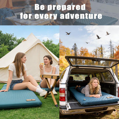Self Inflating Sleeping Pad for Camping with Electric Pump, 3.15" Ultra-Thick Memory Foam Mattress with Built-in Pillow, 4-Season Portable Camping Mattress,Must-Have Gear for Travel,Tent & Car Camping