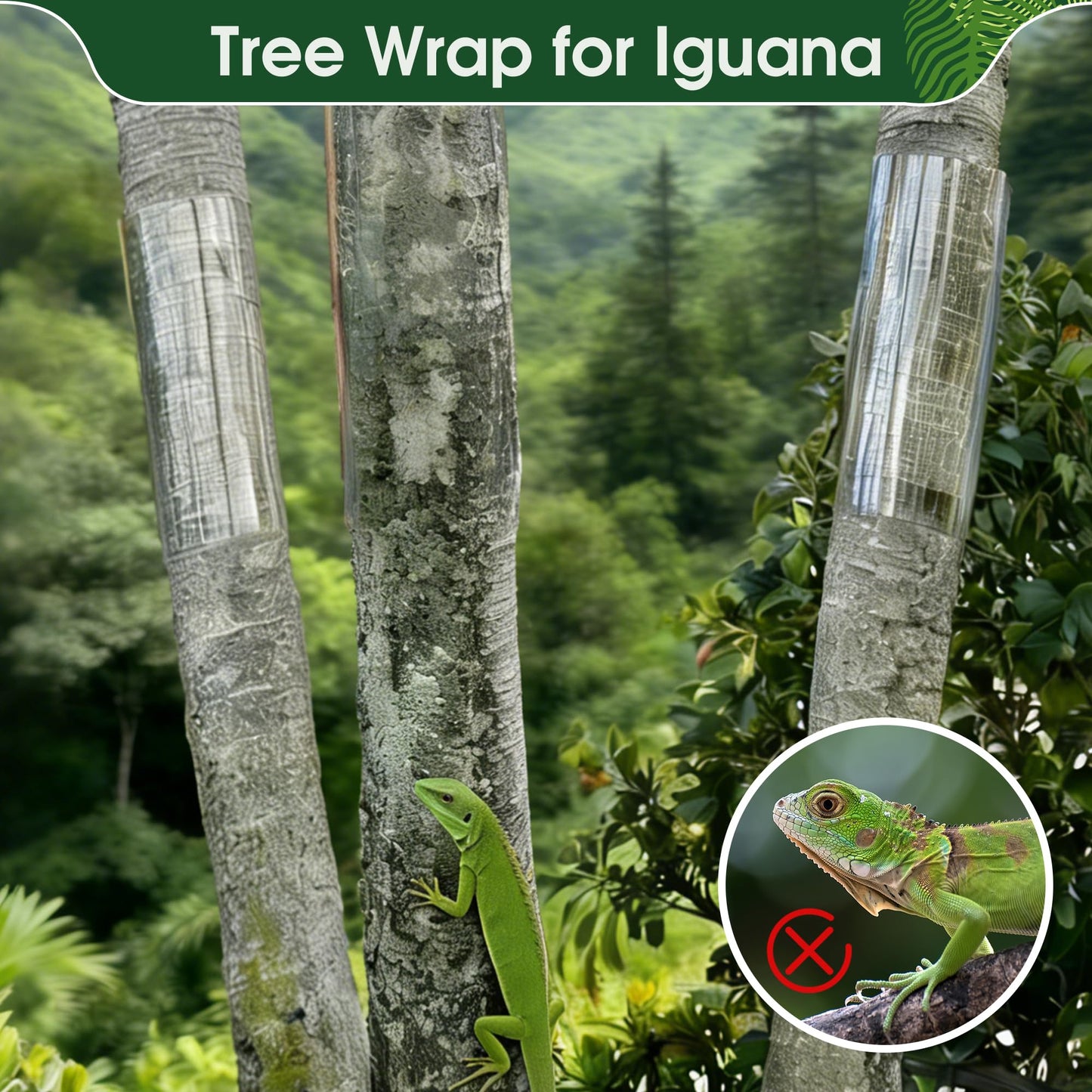 FULAIERGD 157" x 15.7" Iguana Tree Wrap Tree Trunk Protector Guard for Iguana Prevention Anti-Reptiles Climbing Barrier for Trees with PET Tape Reusable Tree-Safe Guard