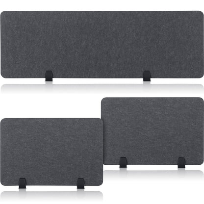 Yaomiao 3 Pcs Acoustic Desk Divider Soundproof Desk Privacy Panel Freestanding Desk Partitions Sound Absorbing for Students Office Reduce Noise Visual Distractions (47.3 x 16", 24 x 16", Dark Gray)
