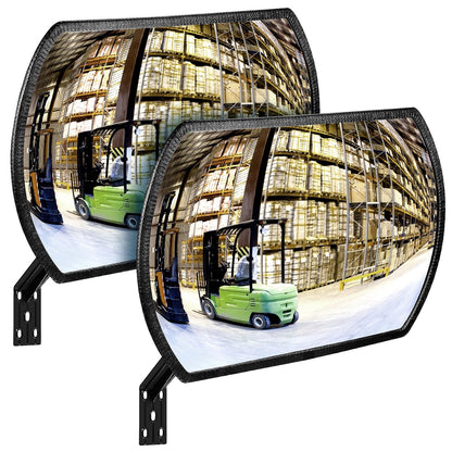2 Pcs Acrylic Garage Parking Mirror 24" x 15" Convex Security Mirror Rectangular Convex Corner Mirror Blindspot Mirror with Protective Film for Driveway Traffic