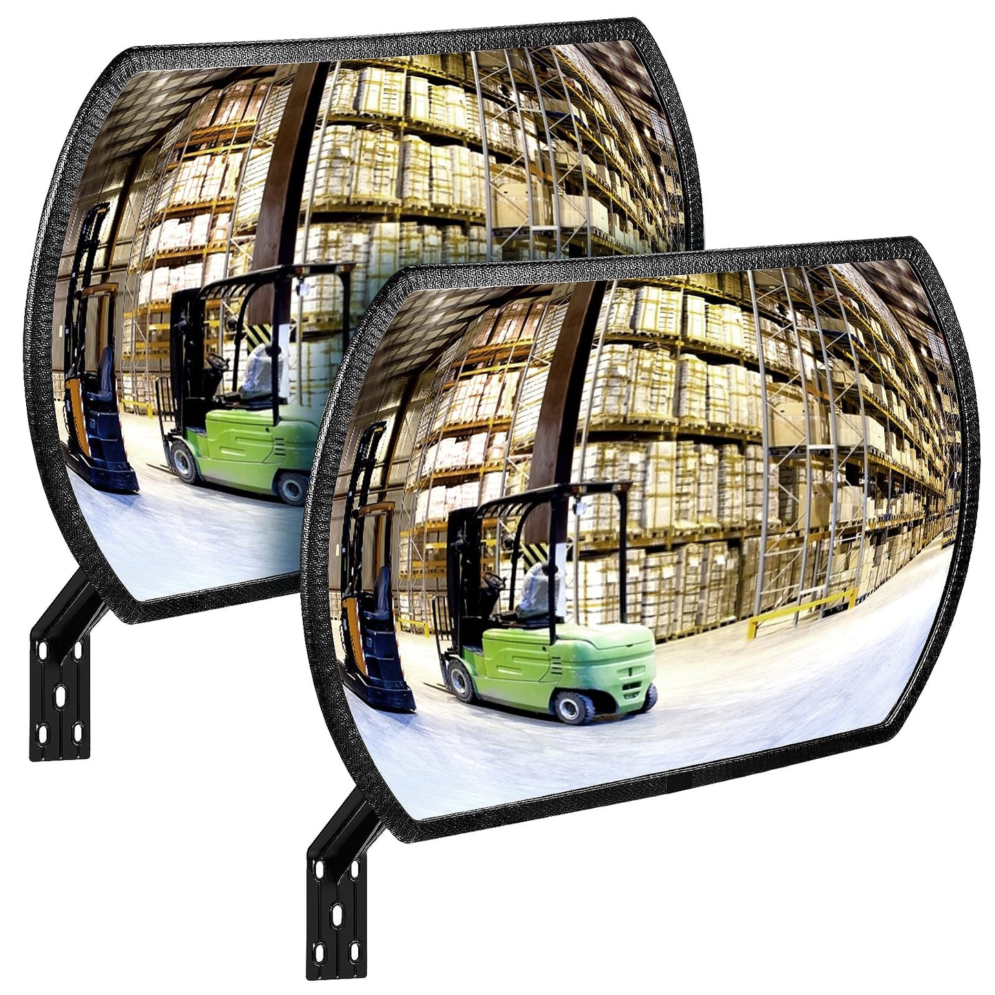 2 Pcs Garage Parking Indoor Acrylic Convex Security Mirror, 18" x 12" Rectangular Convex Corner Blindspot Mirror with Protective Film for Driveway Traffic