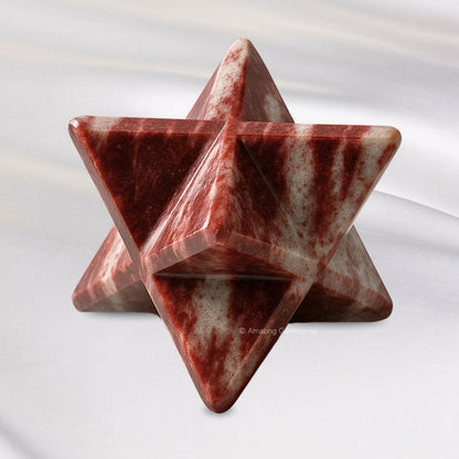 Amazing Gemstone Narmada Stone Merkaba Crystal - 1 Inch Metaphysical Merkaba Star for Meditation - Energetic Tetrahedron Crystal and Healing Stones for Spiritual Growth and Healing (20-25mm)