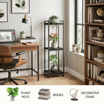 FONHAYE 45" Tall Plant Stand Indoor, 3-Tier Modern Plant Shelf Corner Flower Pot Holder Organizer for Living Room Balcony Garden, Black