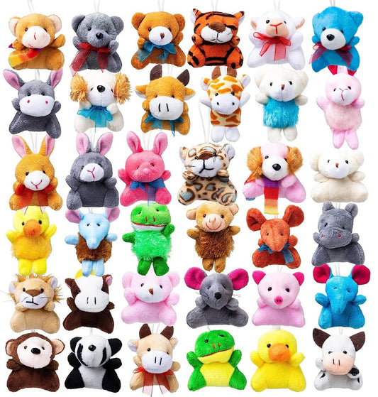 JOYIN 12 Pack Random Mini Animal Plush Toy Assortment (12 Units 3" Each),Bulk Stuffed Animals for Kids, Small Animals Plush Keychain Decoration, Carnival Prizes, Birthday Goodie Bags & Party Favors